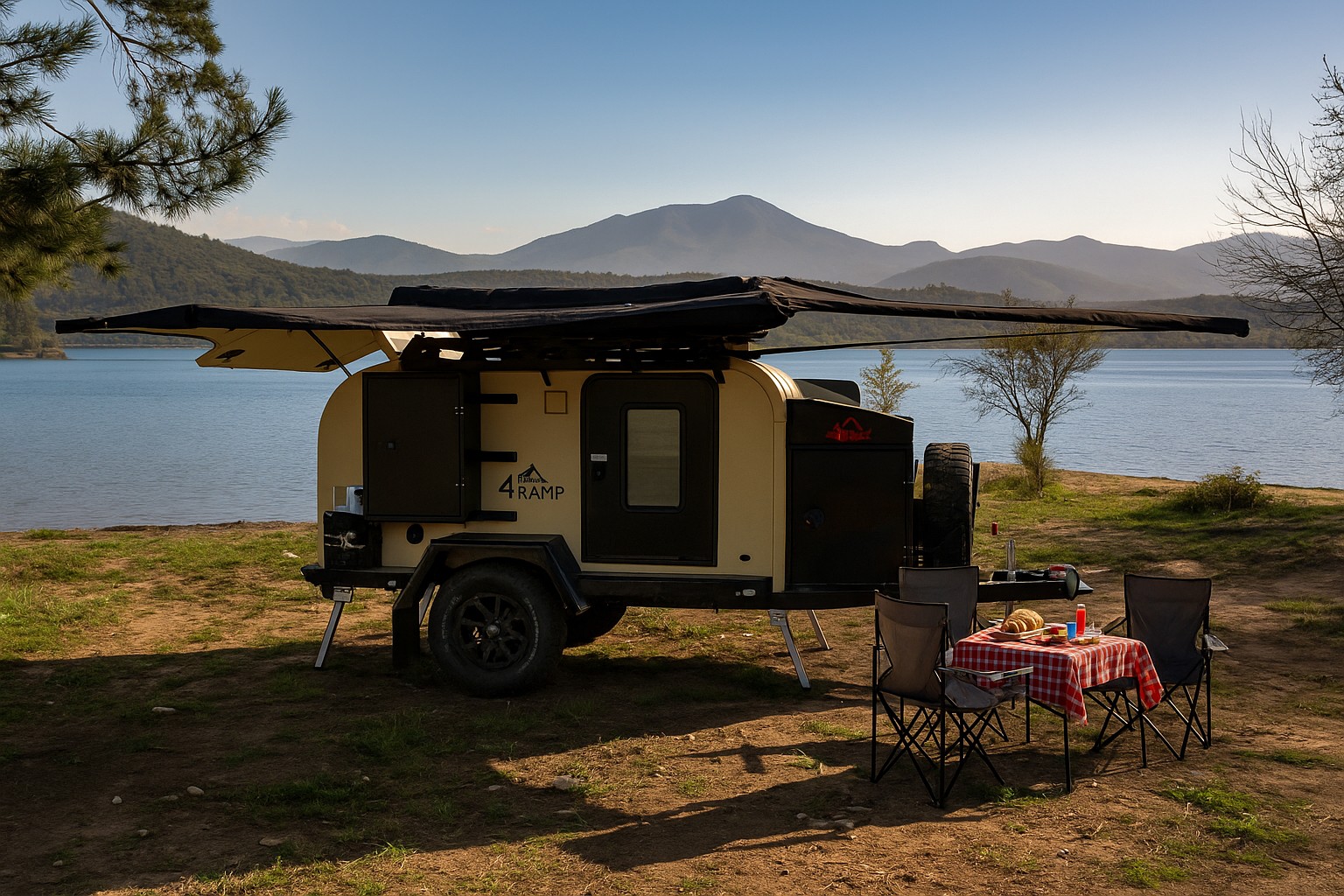 Vista nocturna desde la carpa superior.